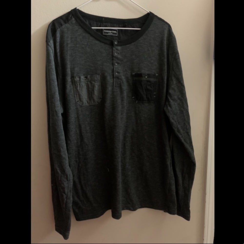 Men’s XL Sovereign Code Black/Gray 2 Pocket 4 Button Long Sleeve Shirt